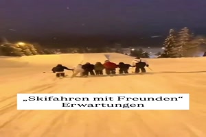 Skifahren mit Freunden
