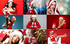 Santa M�dels und Geschenke