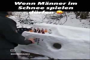 Ein Bierchen im Schnee